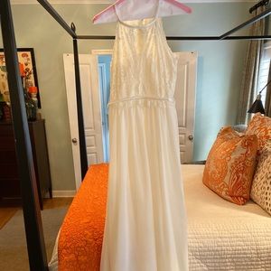 Juniors White Lace Top Dress